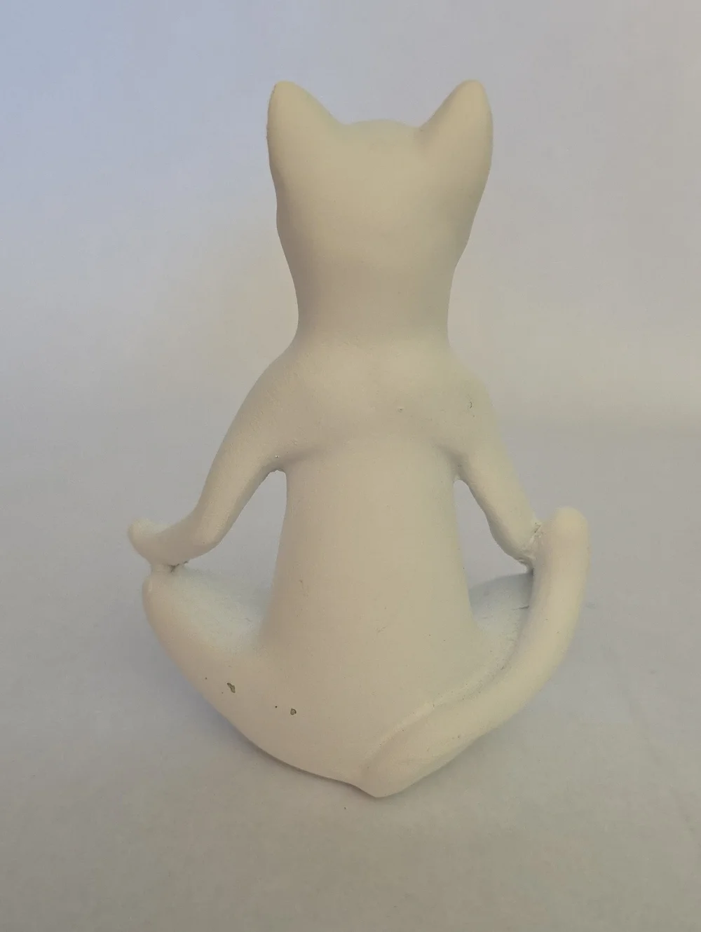 Three Hands Corp Set of 3 Yoga Cat Resin Figurines - White w/Gold Inner Ears Zen